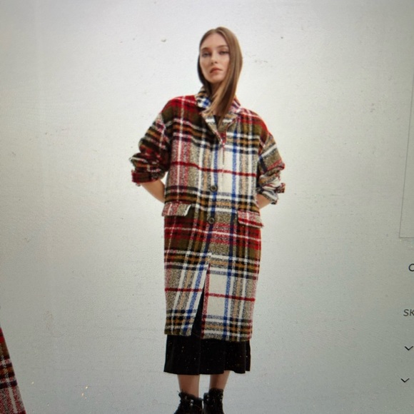 NWT, DESIGUAL, long tartan coat XS - Picture 9 of 11